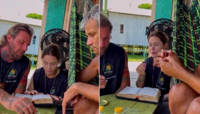 Max e Ághata serviram a Ceia para Sebastião. (Foto: Reprodução/Instagram/Max Dacampo).